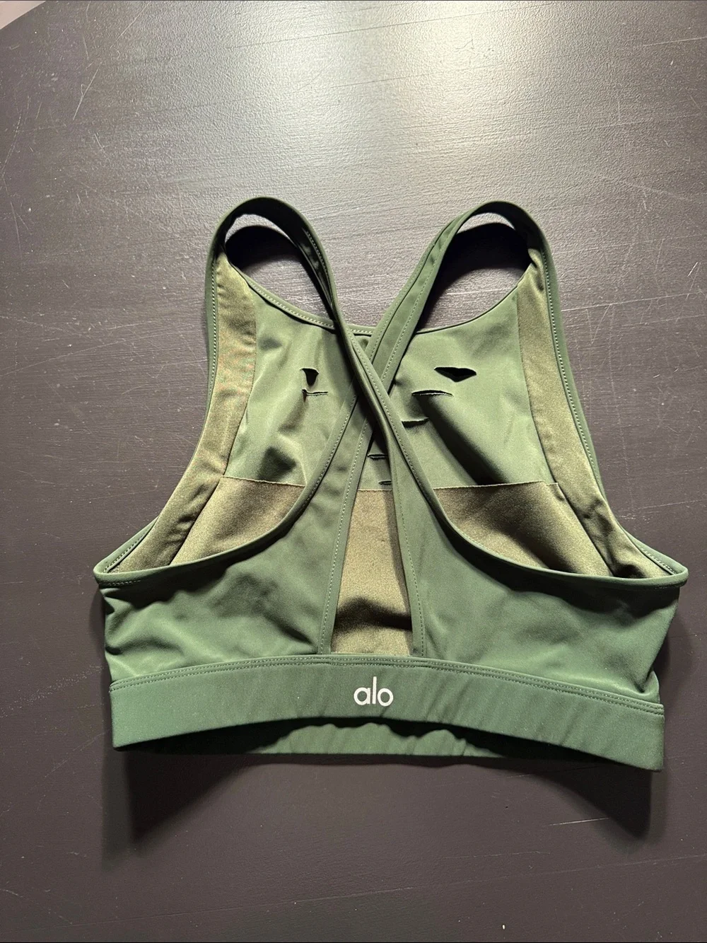 ALO Yoga Green Crisscross Back Sports Bra